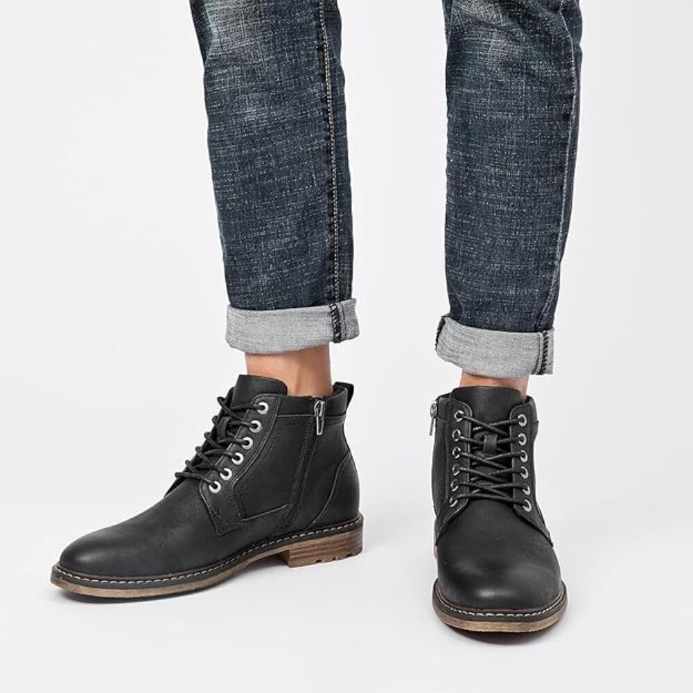 Men's Chukka Boots Casual Dress Boots Zipper Motorcycle Combat Boots